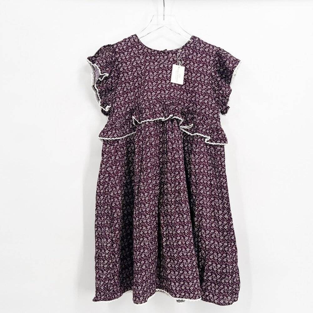 Early Sunday Girls Size 7Y Burgundy Floral Lucia Dress